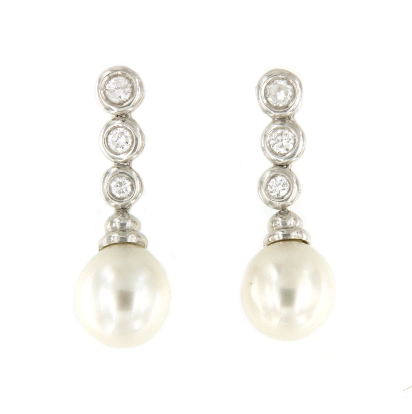 Pendientes OLIMPO de brillantes y perlas australianas