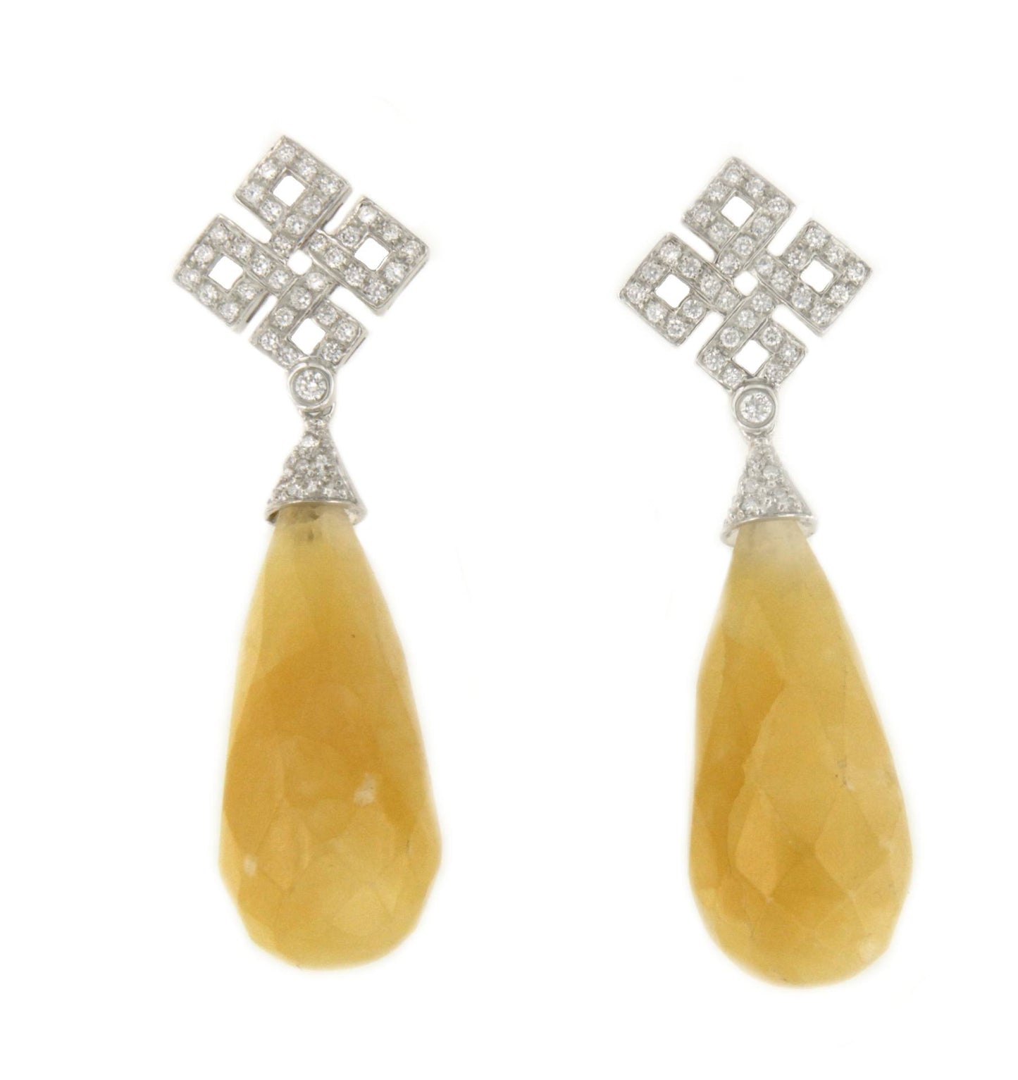 NOVICE detachable earrings in 18k white gold and diamonds