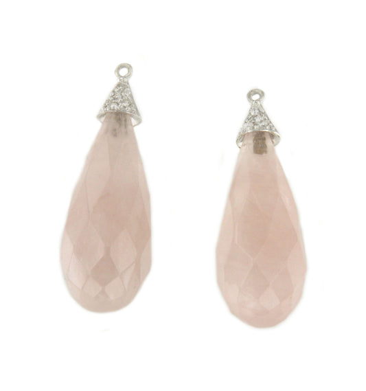 JUNGLAR rose quartz knobs with diamond cap