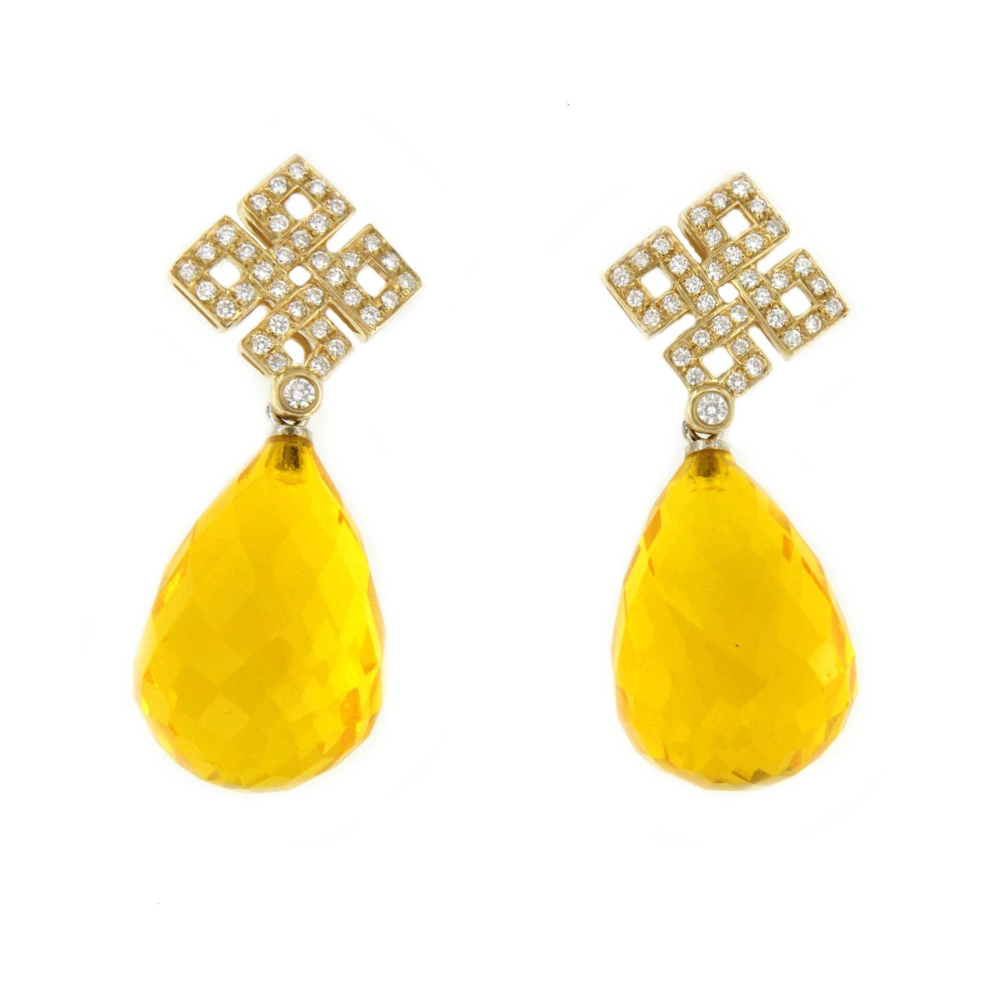 MAGNO detachable earrings in 18k yellow gold and diamonds