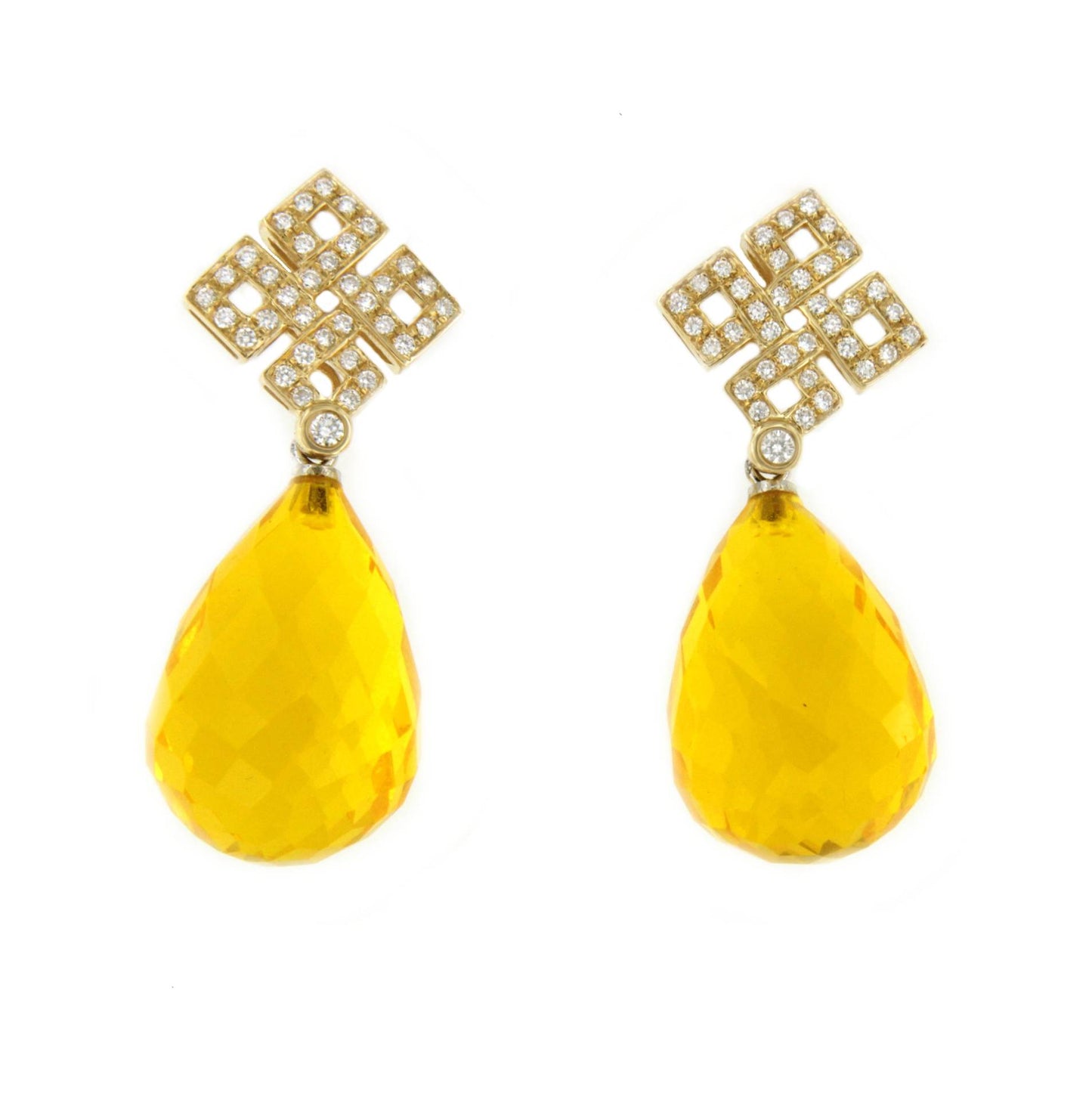 Pendientes desmontables MAGNO en oro amarillo de 18 ktes y brillantes