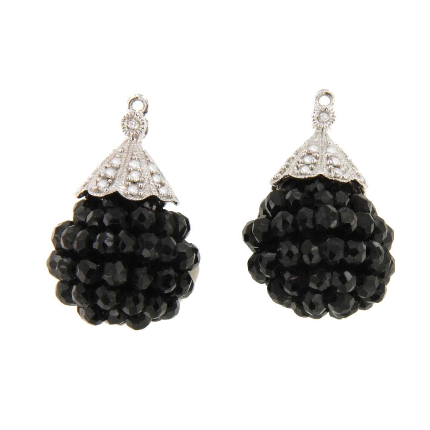 LINDE onyx knob with 18k white gold cap and detachable diamonds.