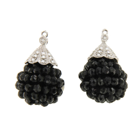 LINDE onyx knob with 18k white gold cap and detachable diamonds.