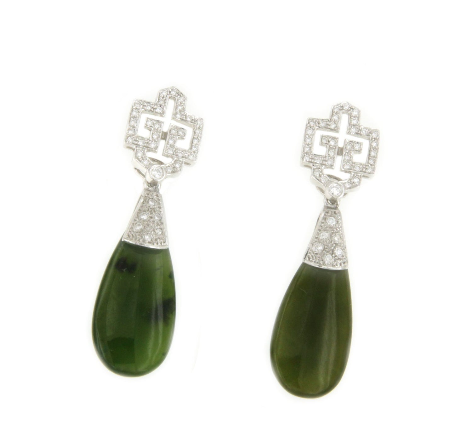 Perillas BANDIDO en jade con casquilla de brillantes