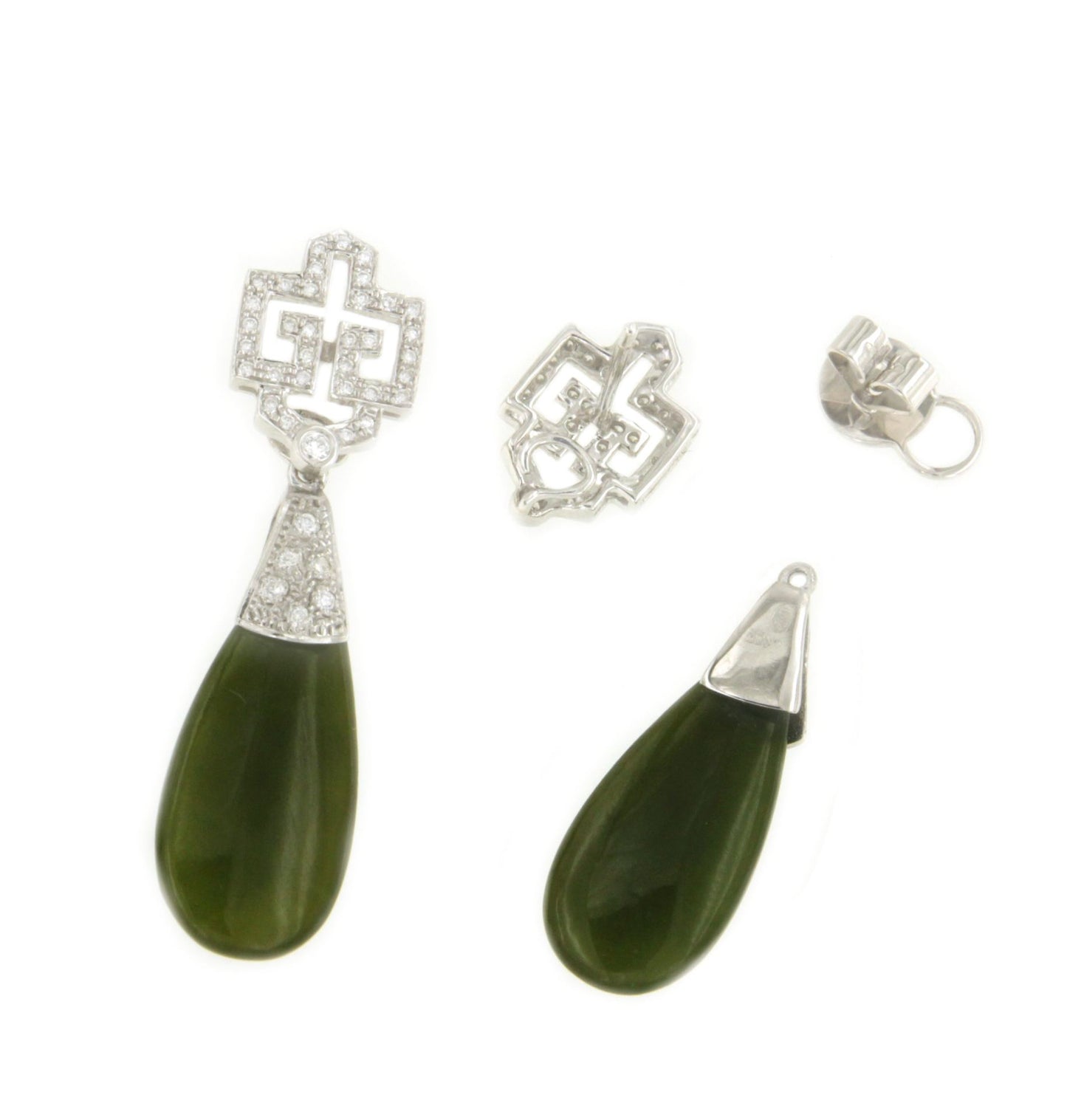 Perillas BANDIDO en jade con casquilla de brillantes