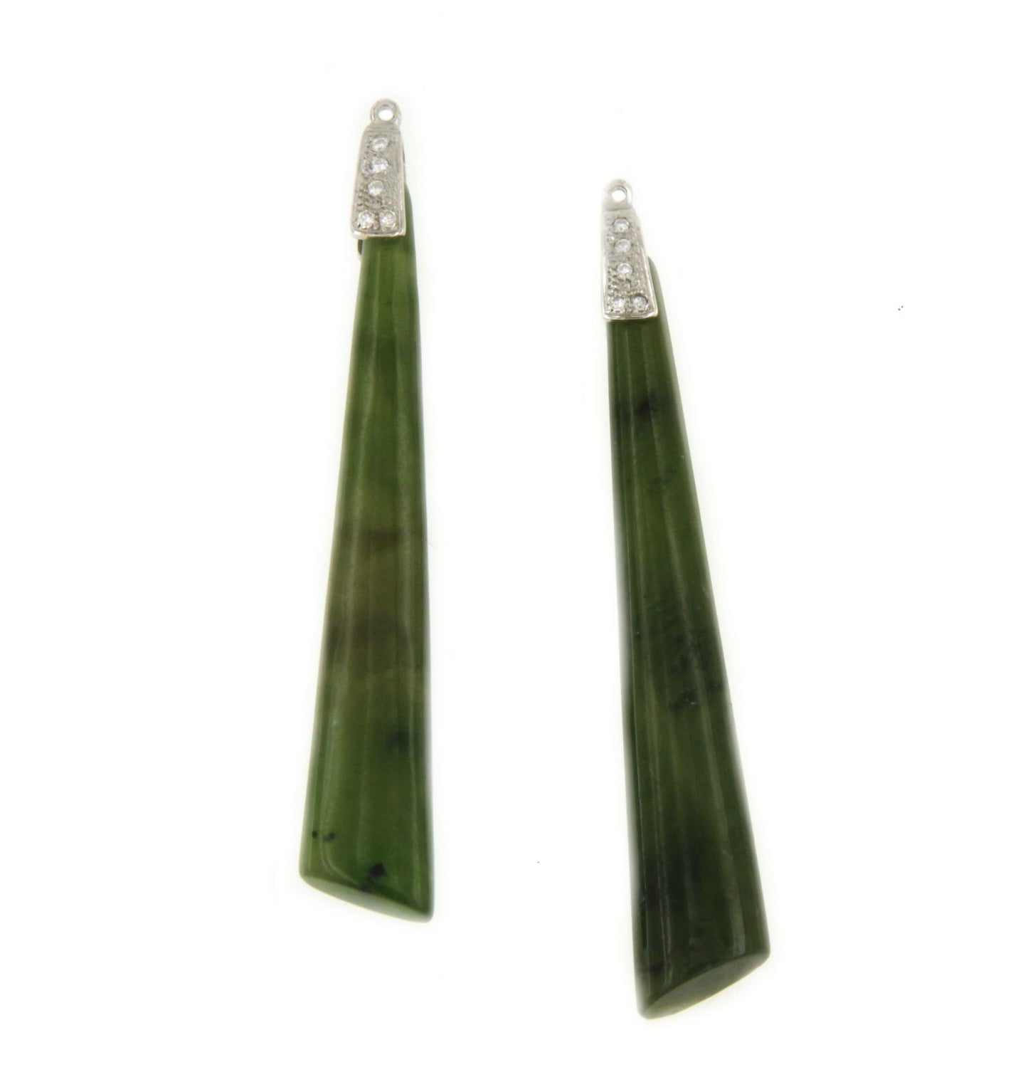 Perillas BAILE con casquilla de brillantes y jade