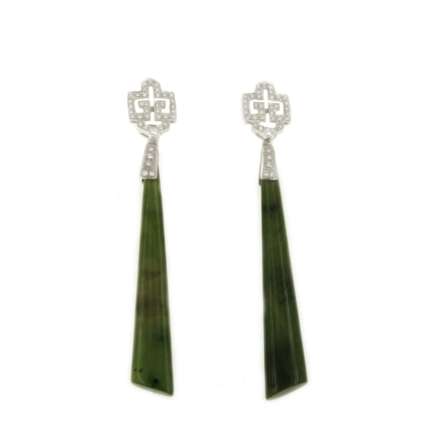 Perillas BAILE con casquilla de brillantes y jade