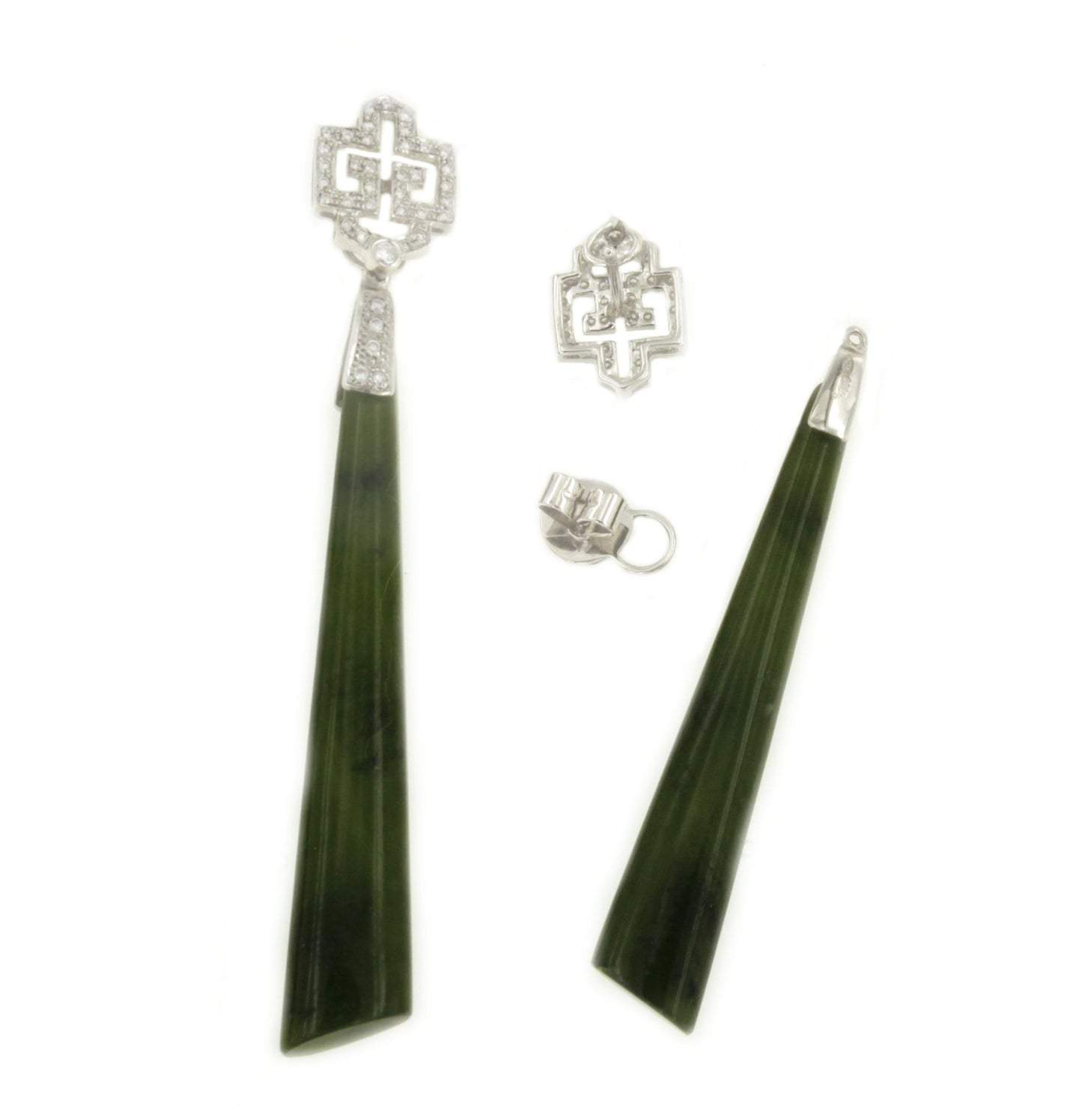 Perillas BAILE con casquilla de brillantes y jade