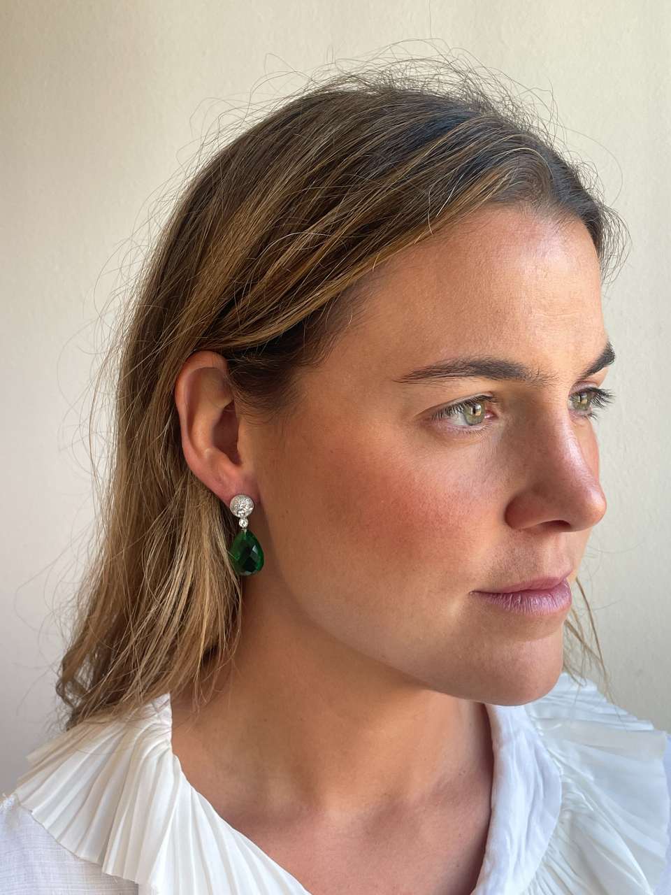 HINOJOS detachable earring in 18k white gold with diamonds