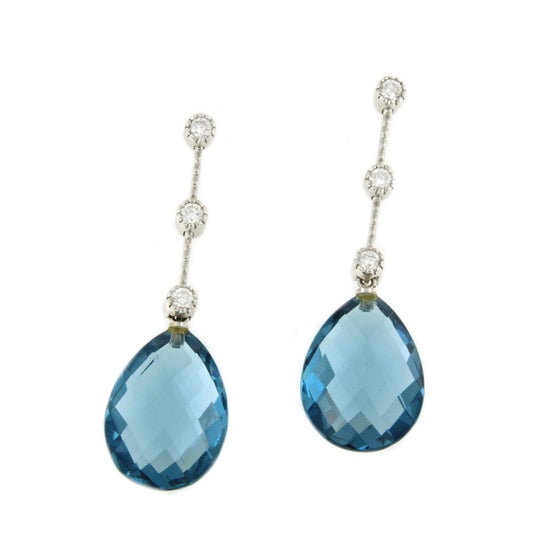 ACIERTO detachable earring in 18k white gold and row of diamonds