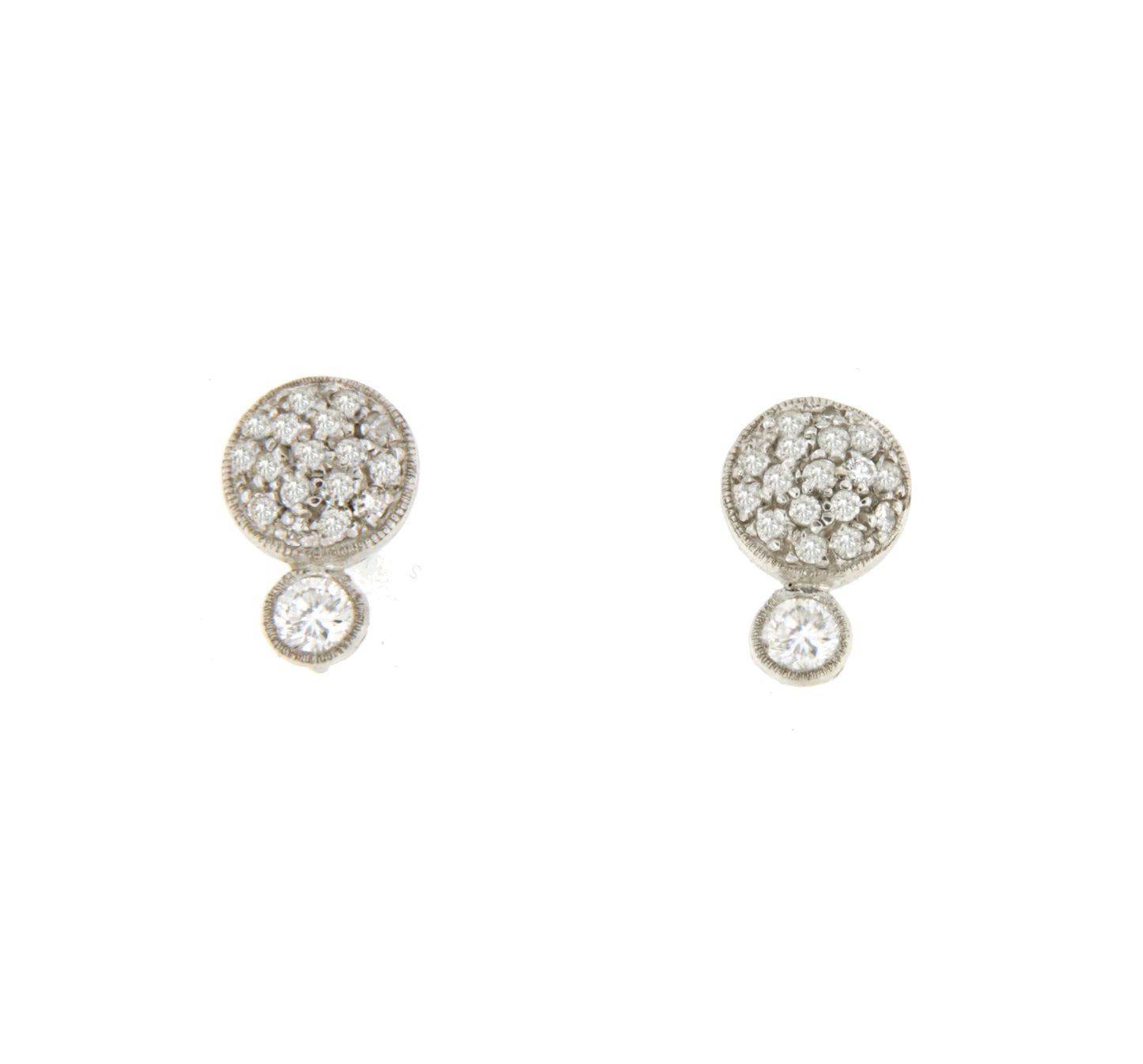Pendiente IMPERIAL desmontable en oro blanco 18 ktes con brillantes.