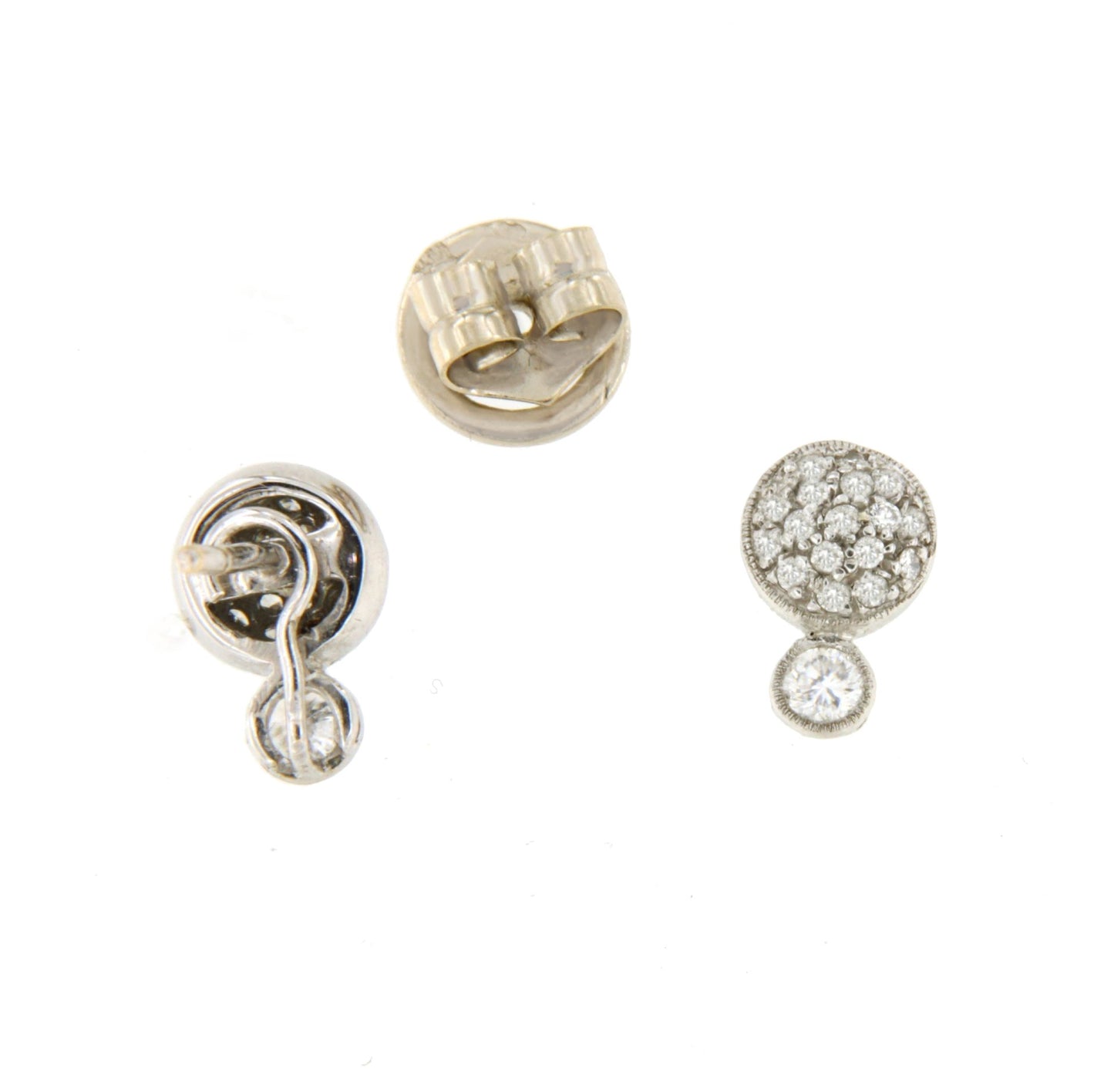Pendiente IMPERIAL desmontable en oro blanco 18 ktes con brillantes.