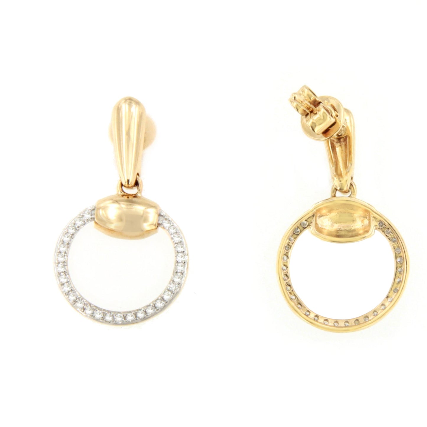 Pendientes TIFLIS en oro amarillo y blanco con brillantes en 14 ktes