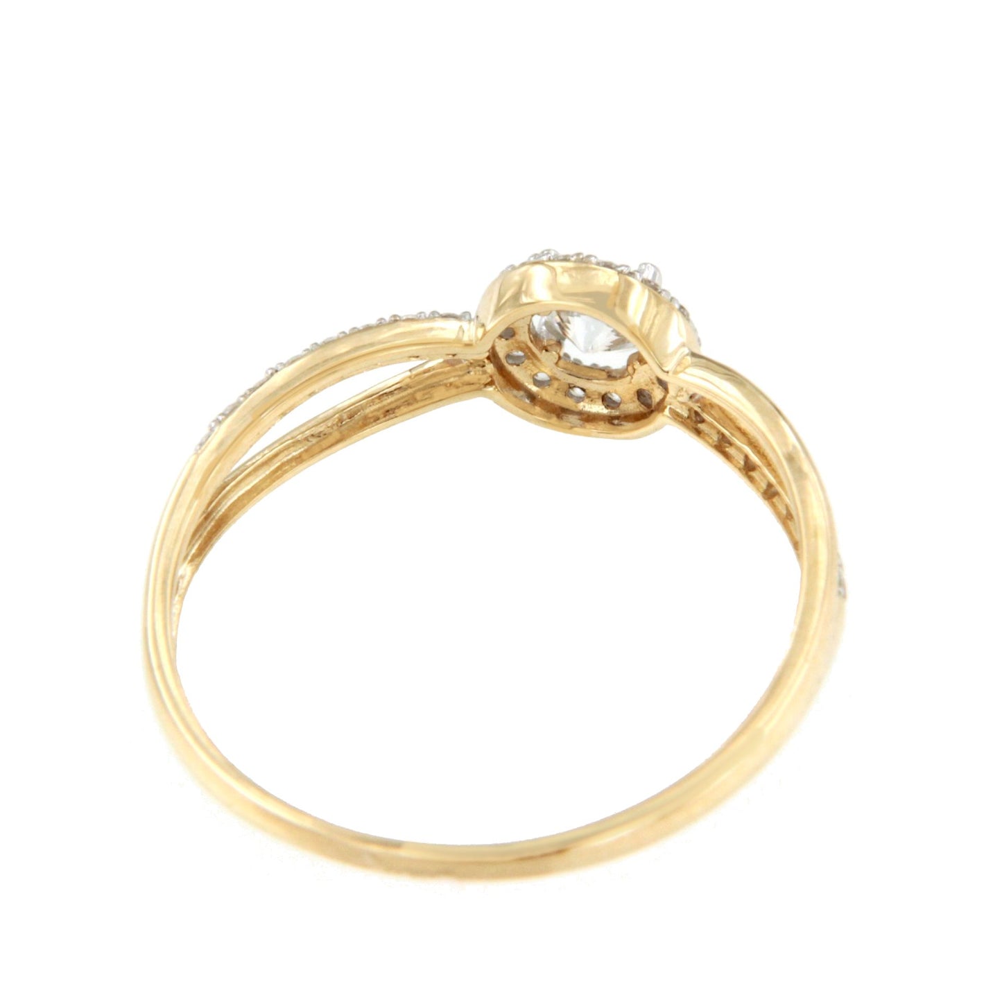 Anillo KUGALIN en oro amarillo y blanco de 9 ktes con circonitas