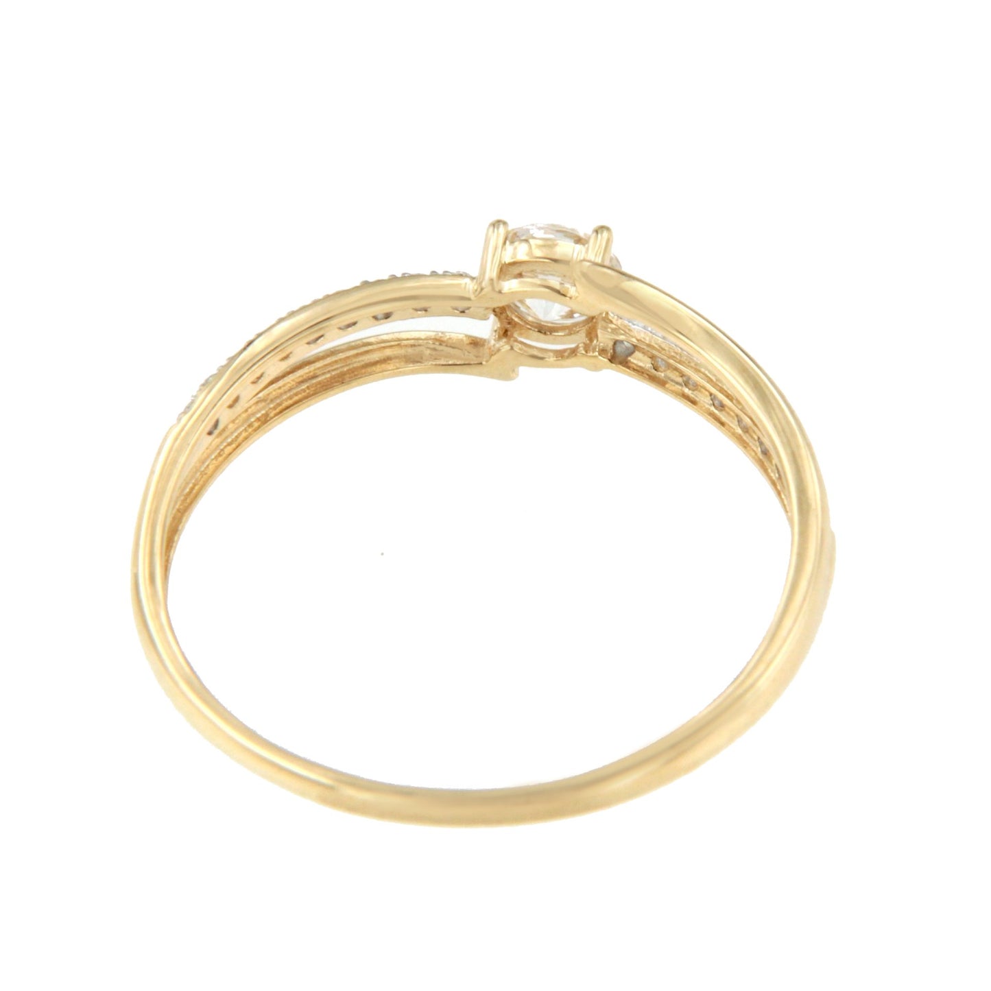 Anillo MAPUTO en oro amarillo y blanco de 9 ktes con circonitas