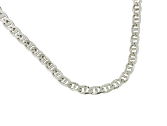 AQUARIUS chain, filed boat link in 925 sterling silver
