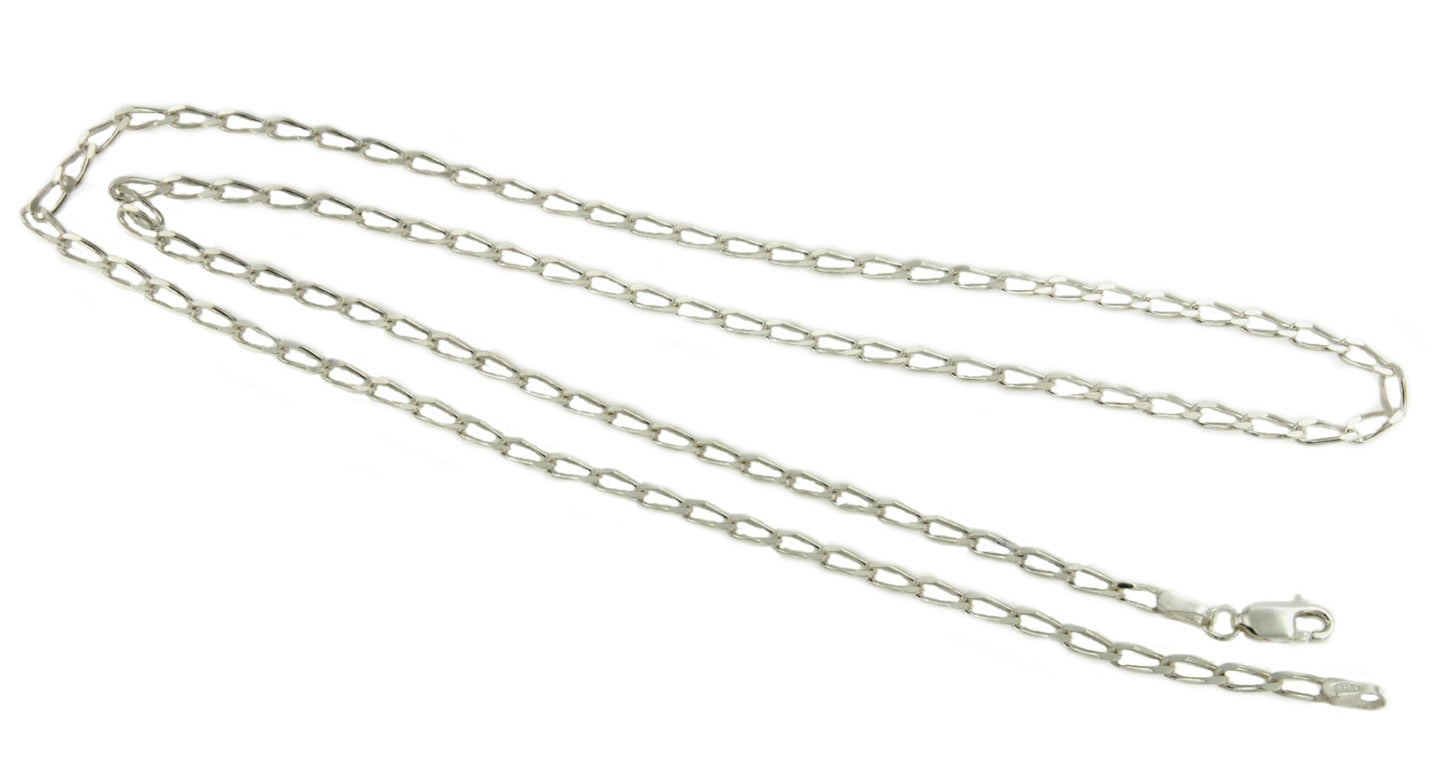 Cadena LIBRA barbada clásica en plata de ley de 925 ml