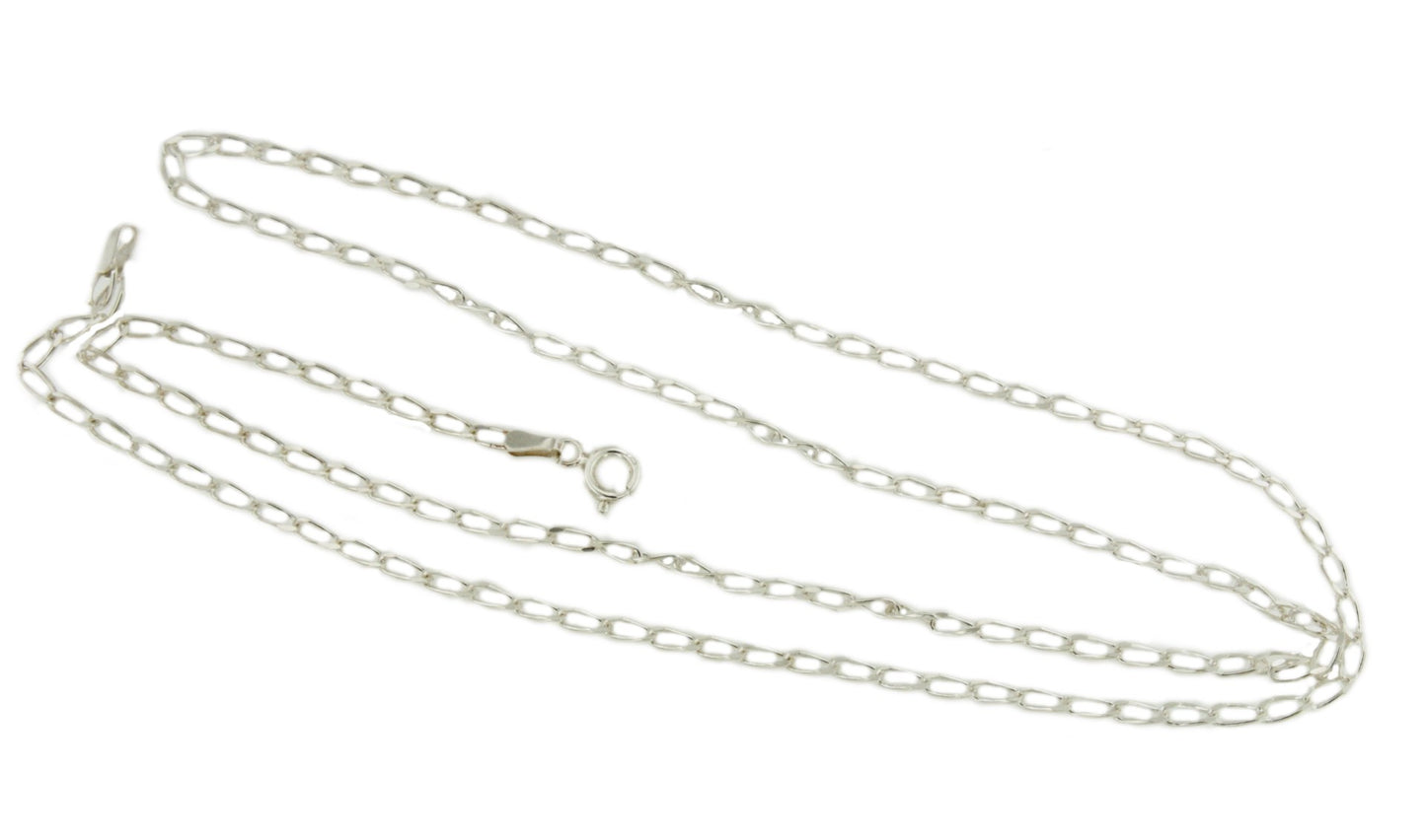 Cadena LIBRA barbada clásica en plata de ley de 925 ml