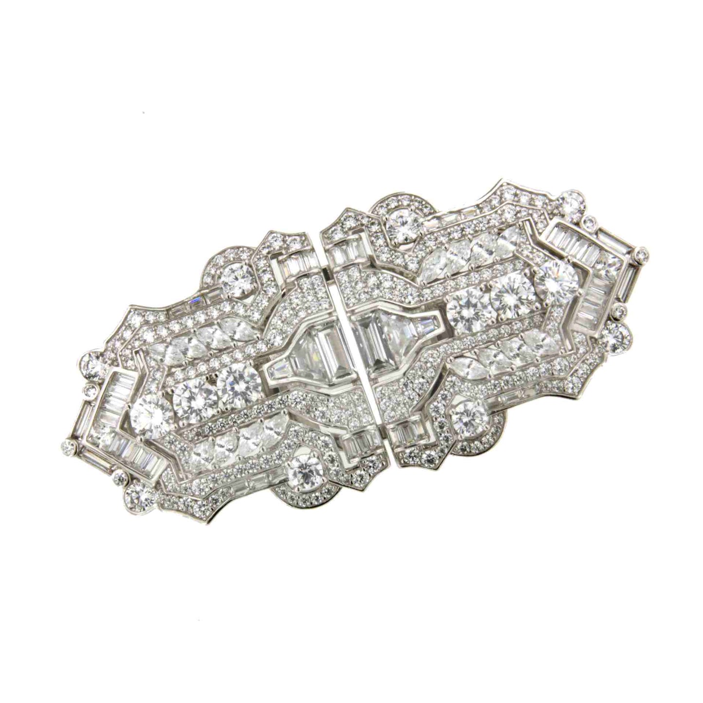 Broche TLIRIO en plata 925 con circonitas y desmontable en pendientes