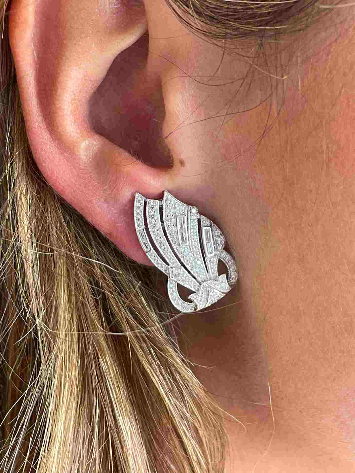 Broche PUMA desmontable en pendientes de plata 925ml con circonitas