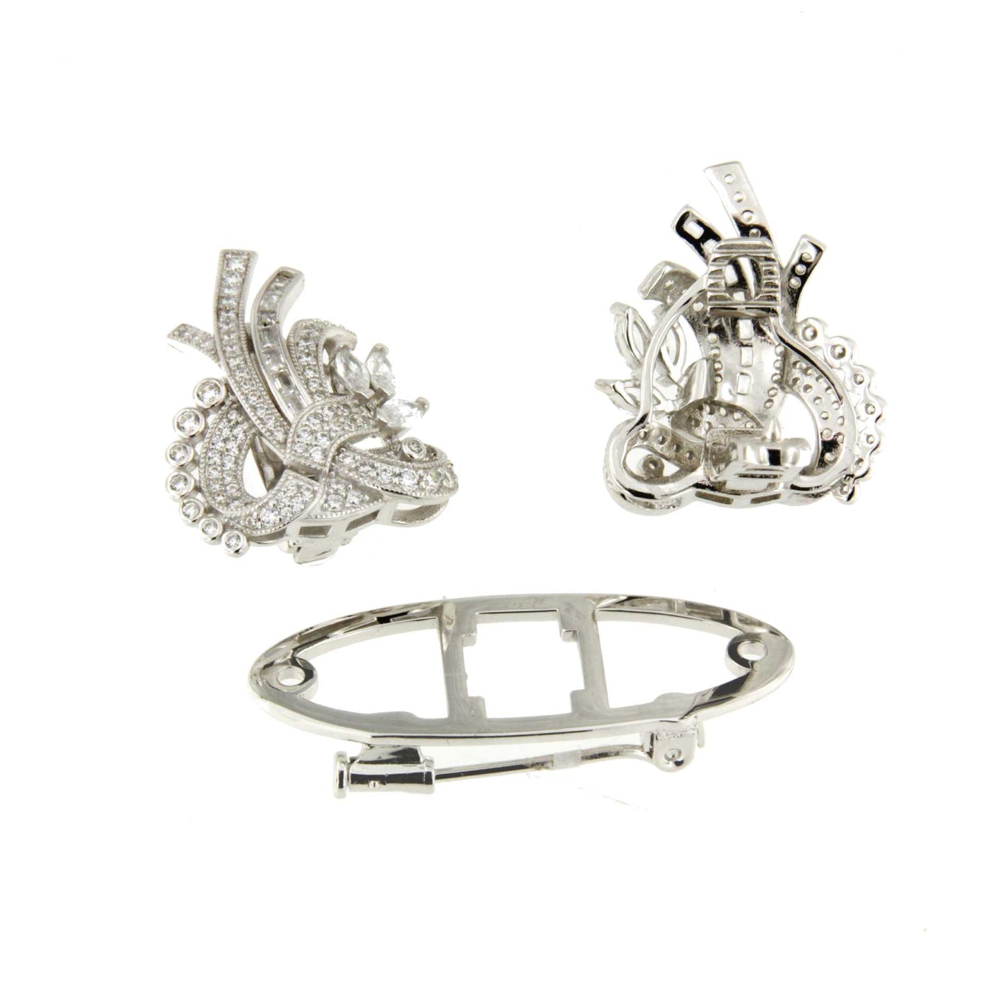 Broche IGUANA desmontable en pendientes de plata 925 ml