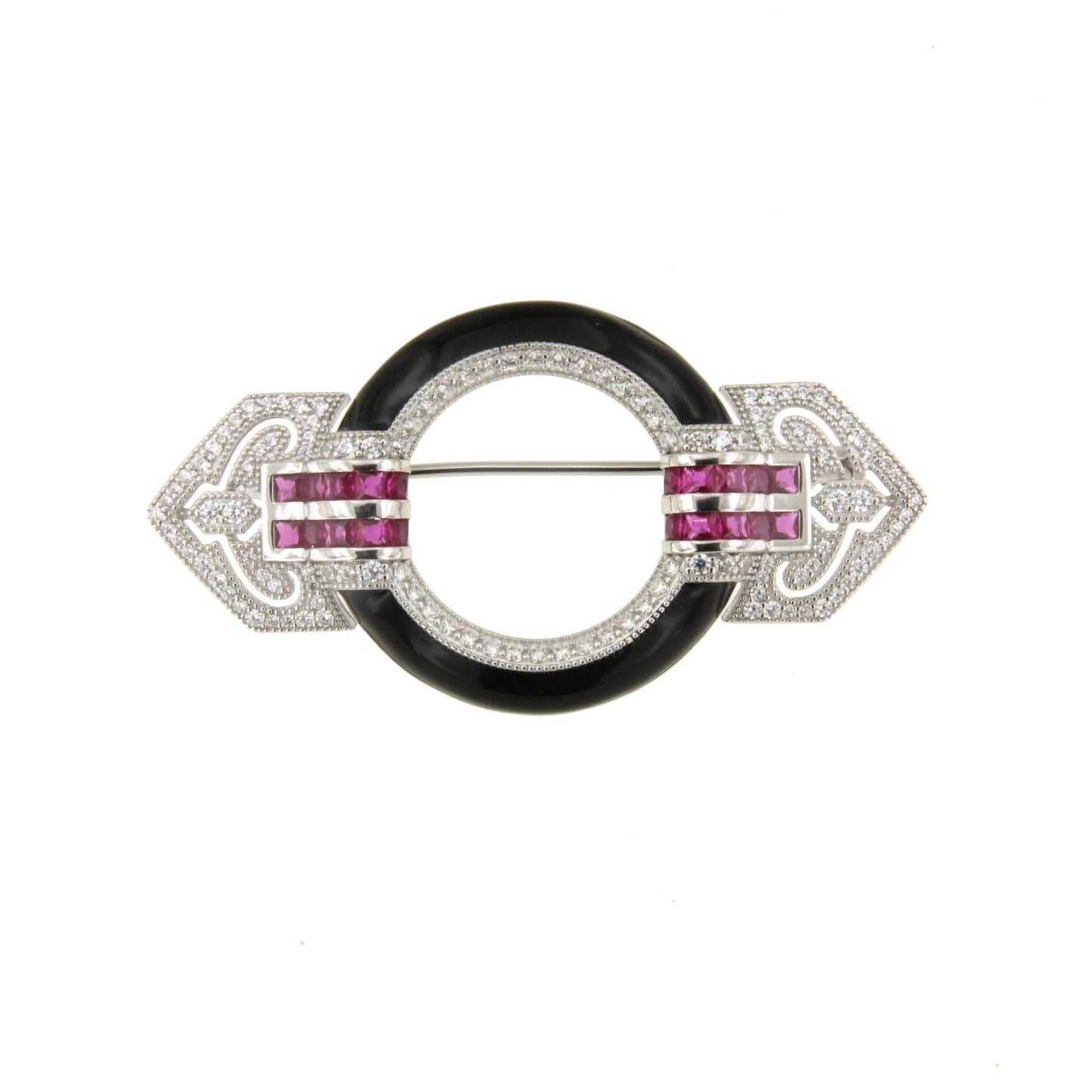 Broche MAPACHE plata de 925 ml con circonitas esmalte y piedras