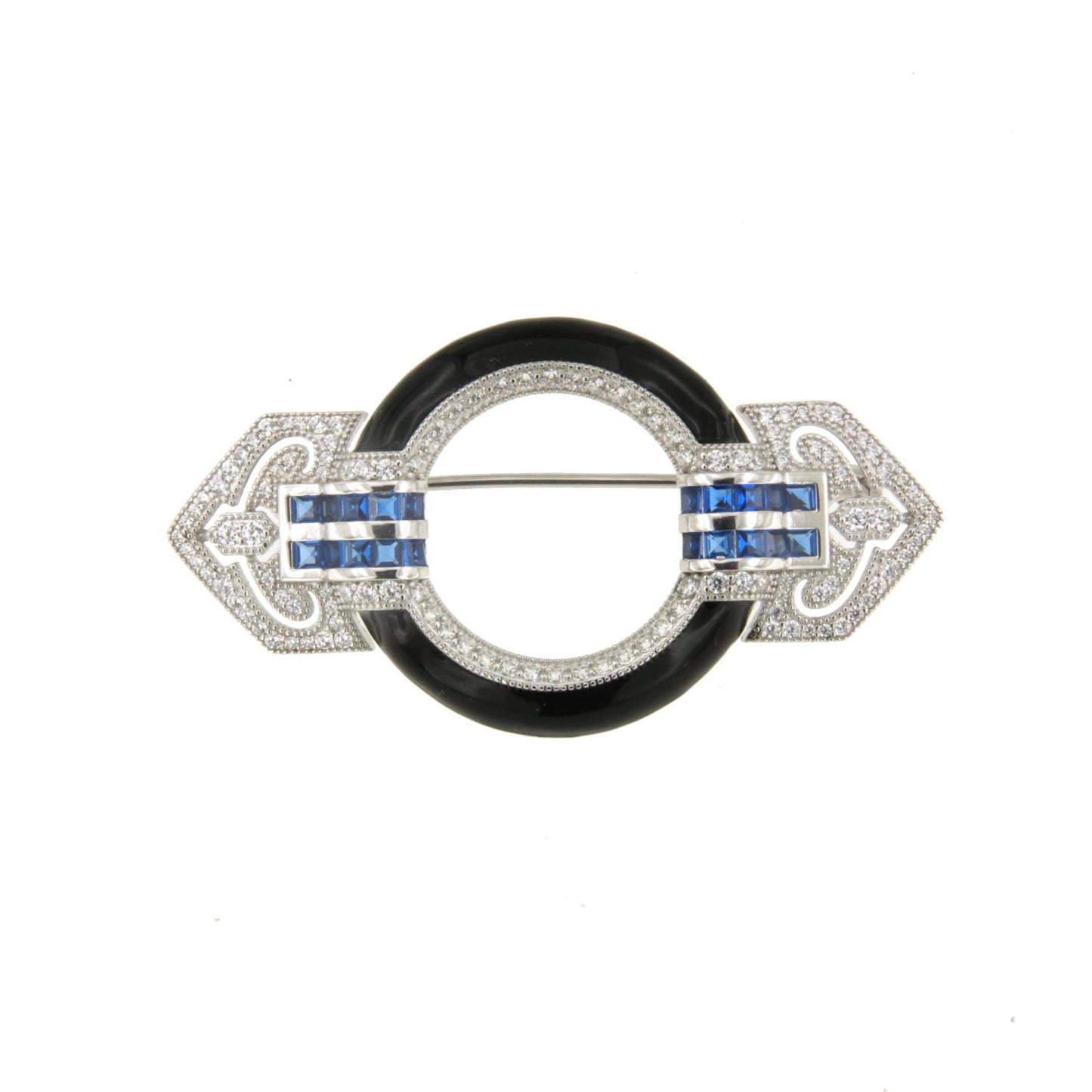 Broche MAPACHE plata de 925 ml con circonitas esmalte y piedras