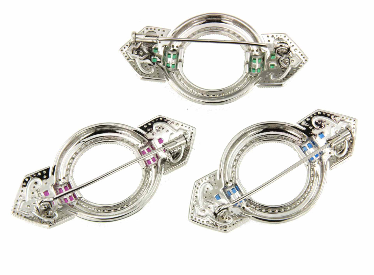 Broche MAPACHE plata de 925 ml con circonitas esmalte y piedras