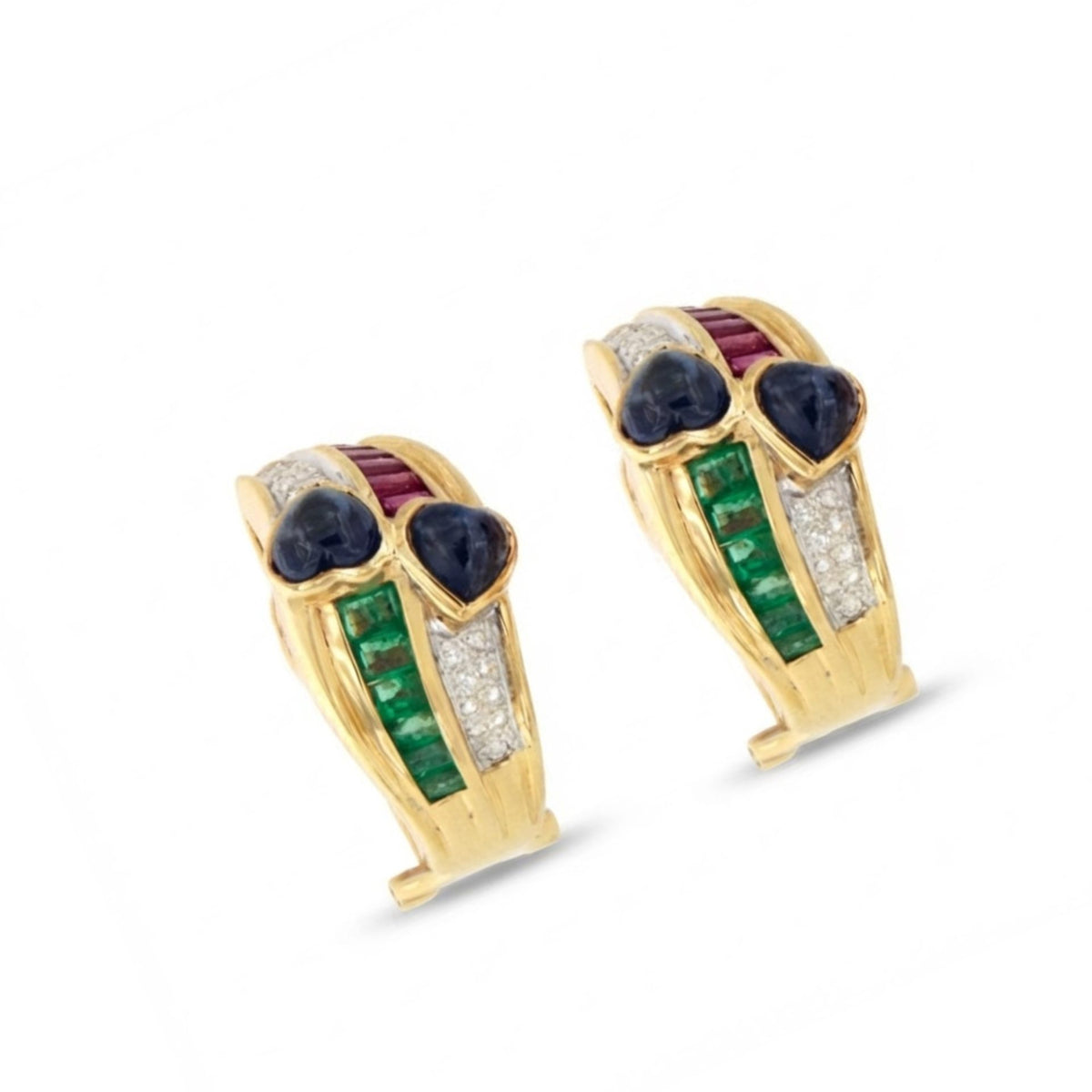 TUTTI FRUTTI Earrings Emerald, Rubies, Sapphires and Diamonds in Gold