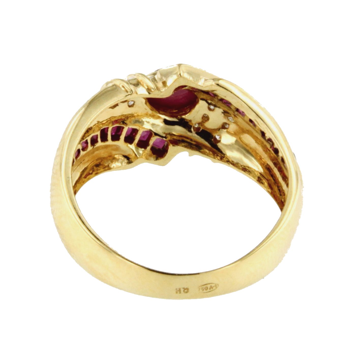 AFIK anillo oro amarillo de 18 kts brillantes y esmeraldas