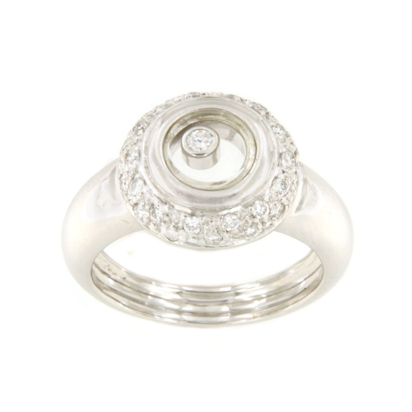 Anillo TORREJON de oro blanco de 18 ktes con brillantes