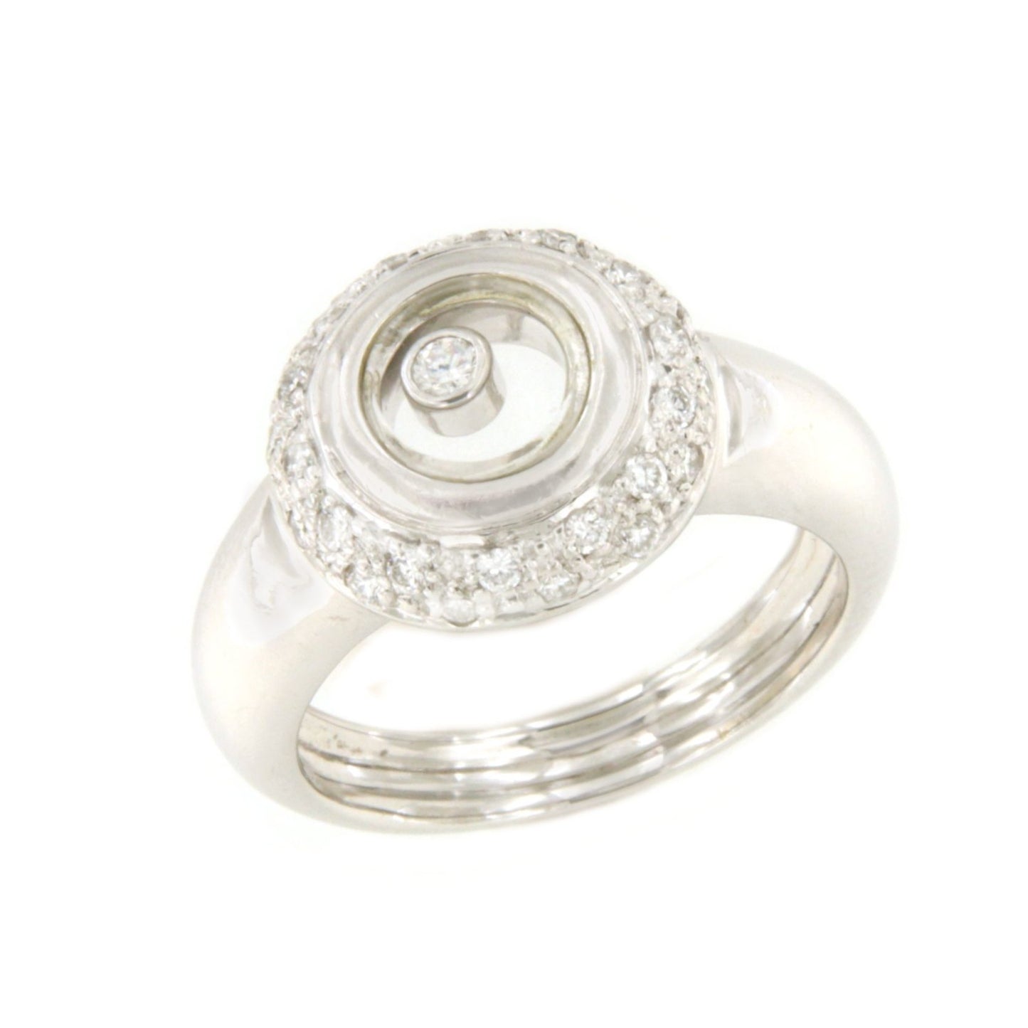 Anillo TORREJON de oro blanco de 18 ktes con brillantes