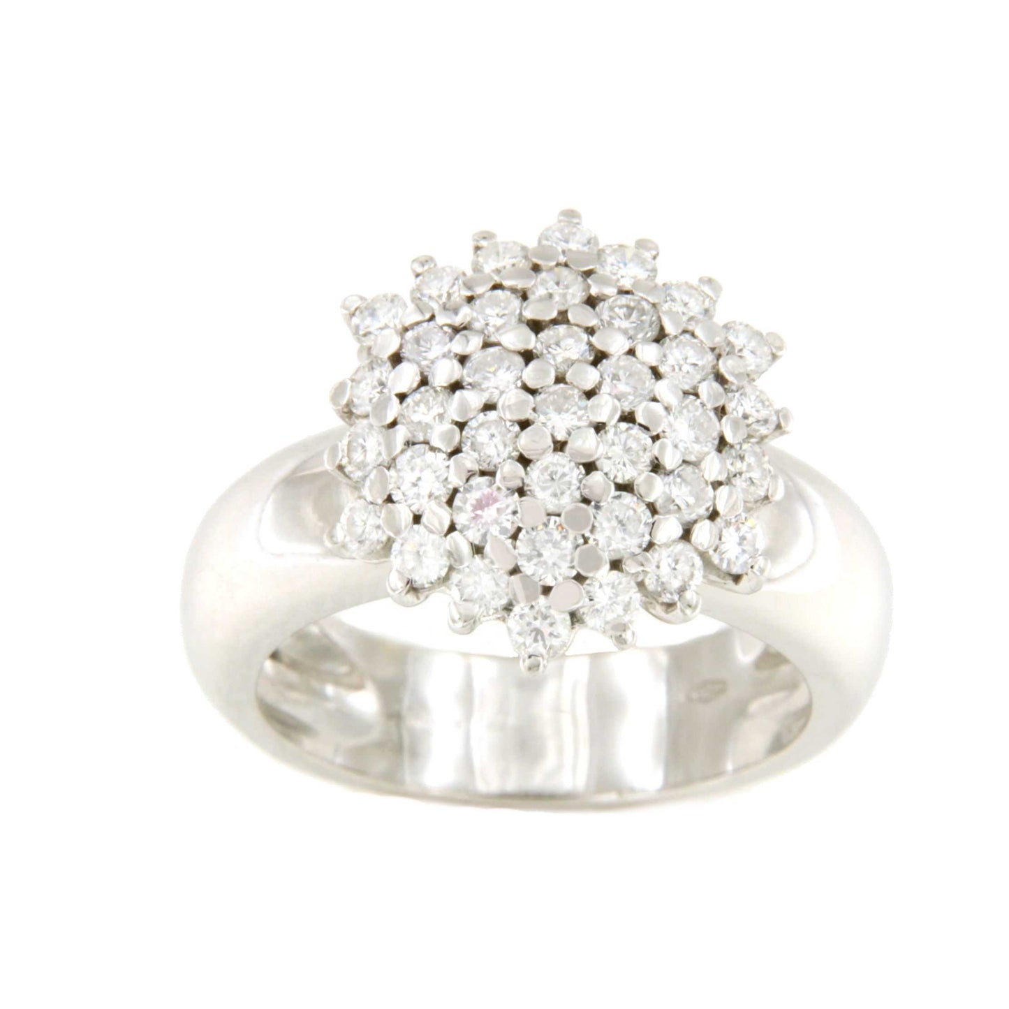 Anillo ROZAS de oro blanco de 18 ktes con centro de brillantes
