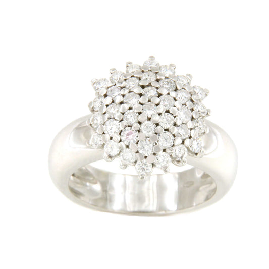 ROZAS ring in 18k white gold with diamond center