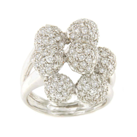 POZUELO ring in 18k white gold with diamonds.