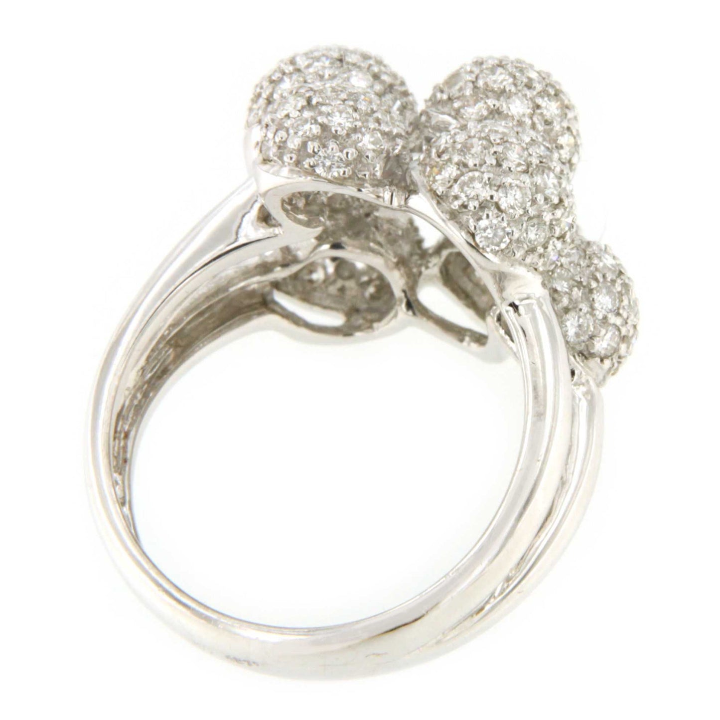 Anillo POZUELO de oro blanco de 18 ktes con brillantes.