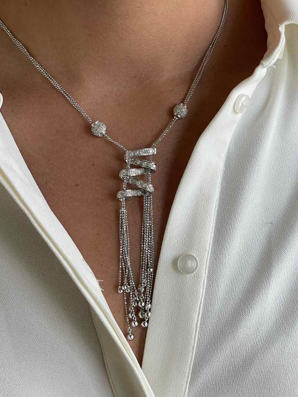 DARBY choker in 18k white gold with diamonds