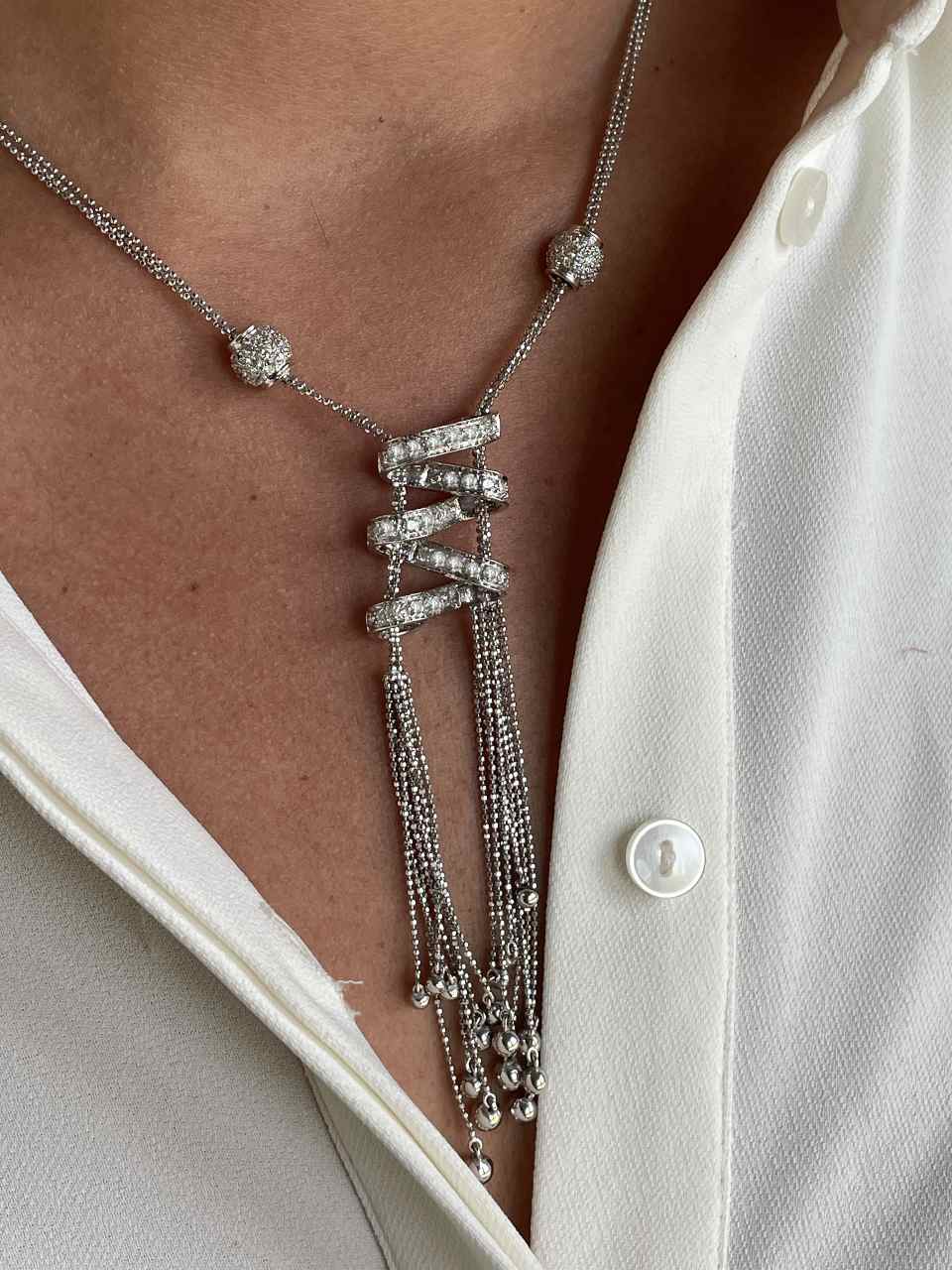 DARBY choker in 18k white gold with diamonds