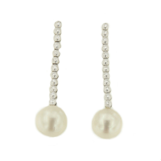 CLARA earrings in 18-karat gold, diamonds and pearls