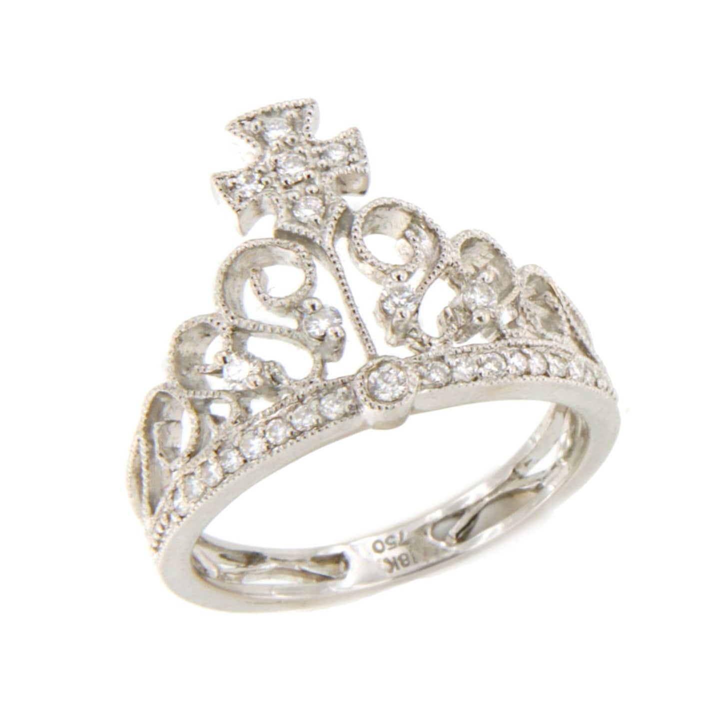 Anillo GALAPAGAR art decó en oro blanco 18 ktes y briilantes