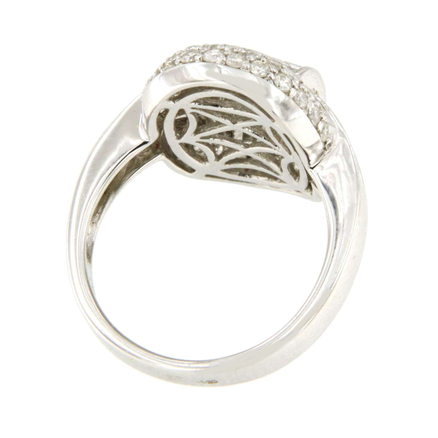 OLIVARES ring in 18k white gold with diamonds and princesses.