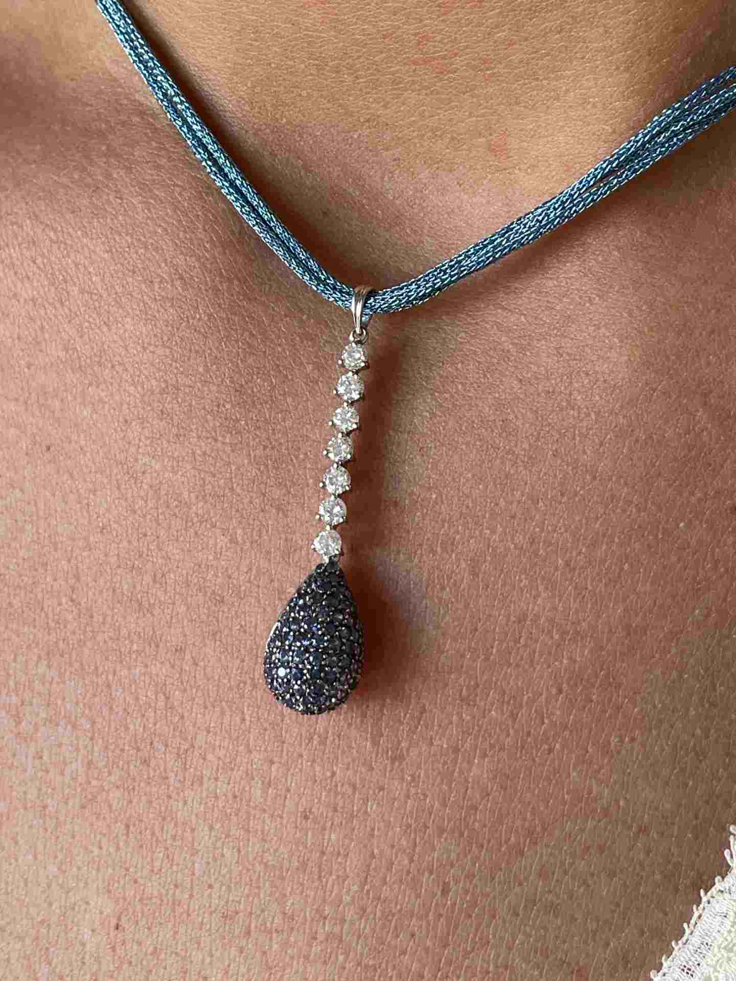 DENVER pendant in 18k white gold with detachable diamonds