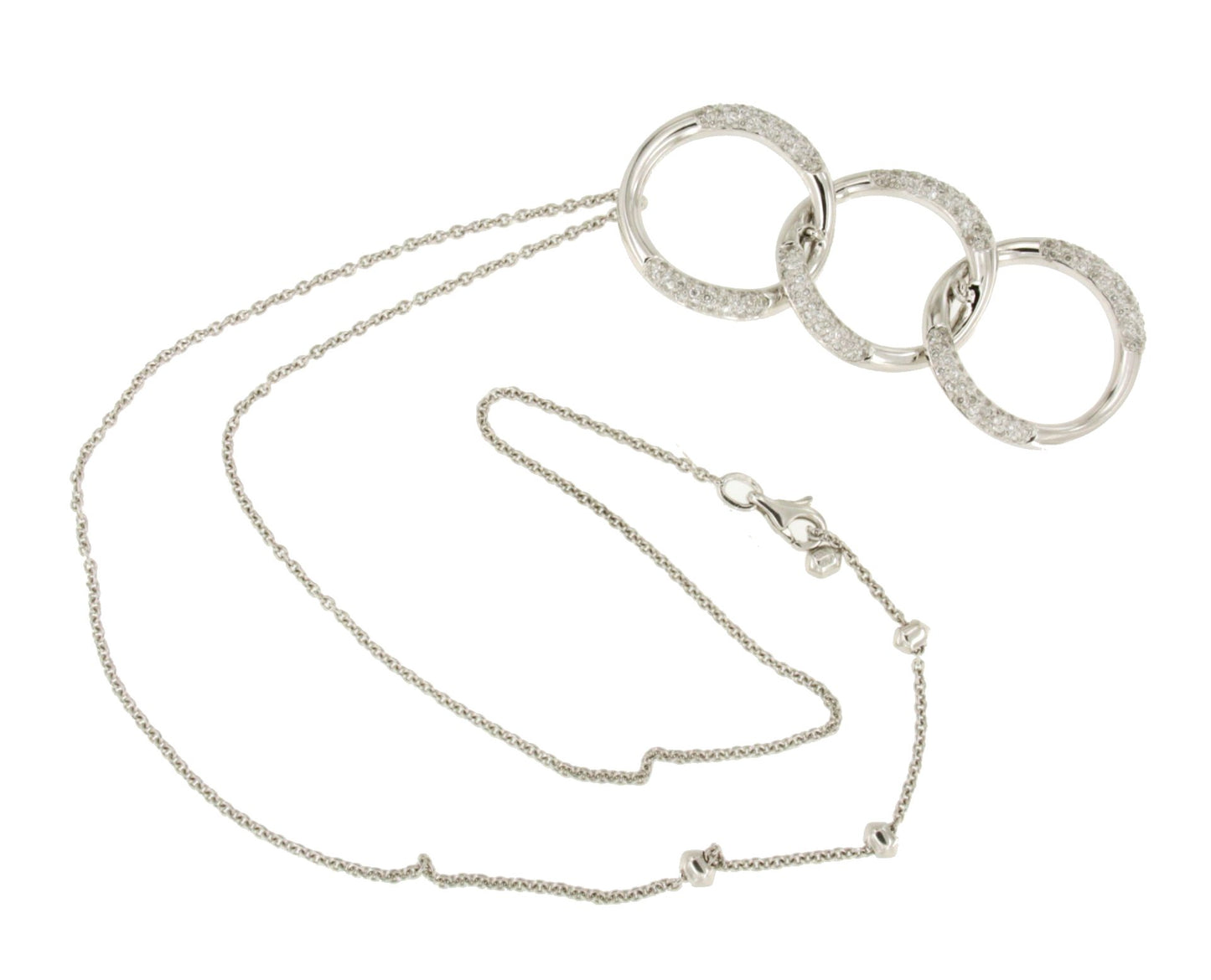 COBRA choker in 18k white gold with curb links in diamonds