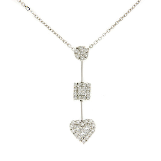 Dolphin choker in 18k white gold with diamonds and princesses