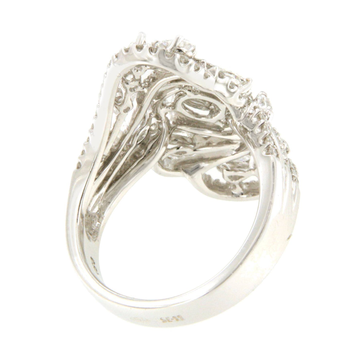SITGES 18k white gold ring with diamonds, marquise and princess