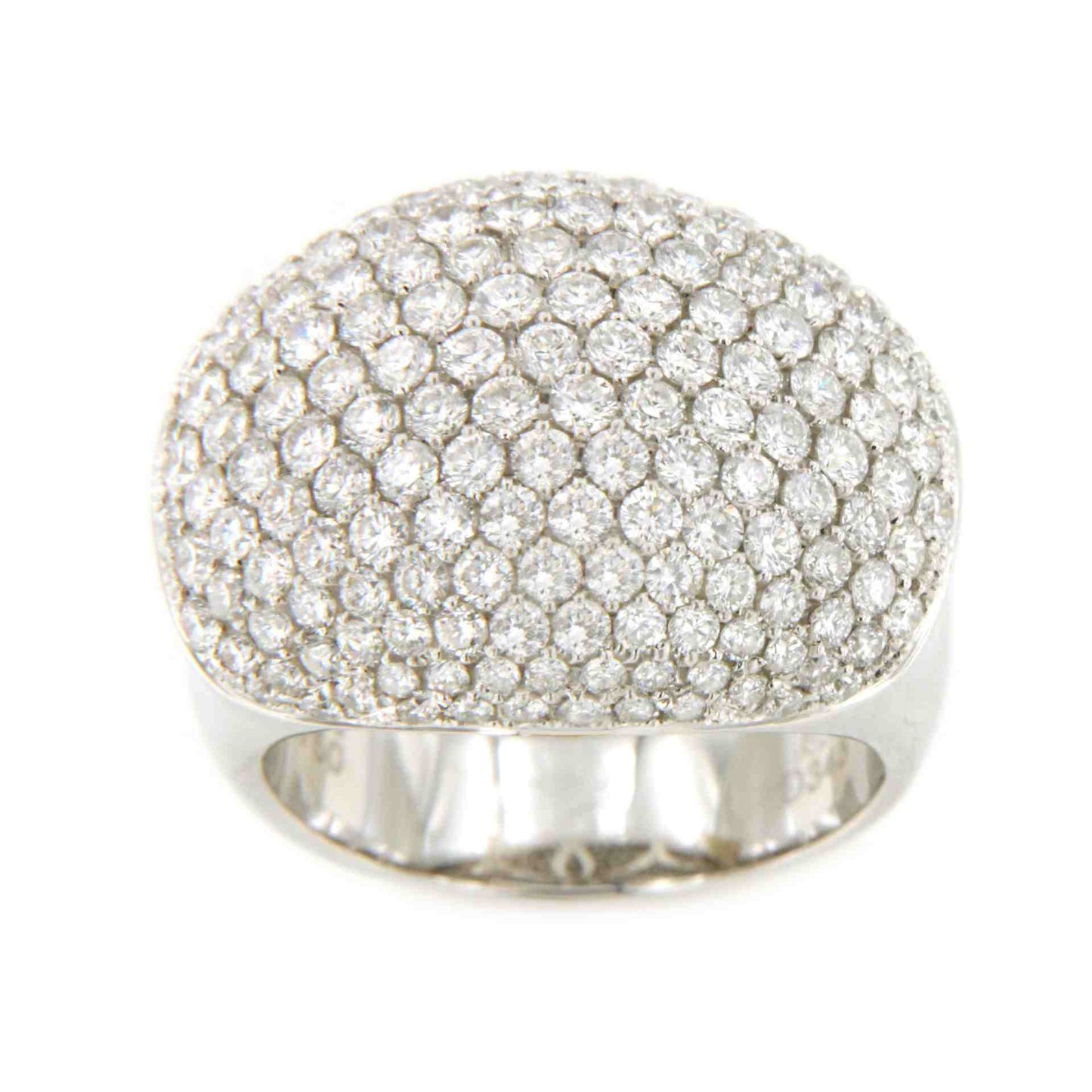 Anillo PALAMOS de oro blanco de 18 ktes con brillantes en pavé.