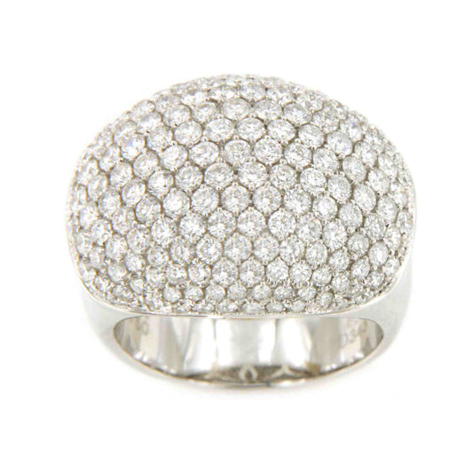 PALAMOS ring in 18k white gold with pavé diamonds.