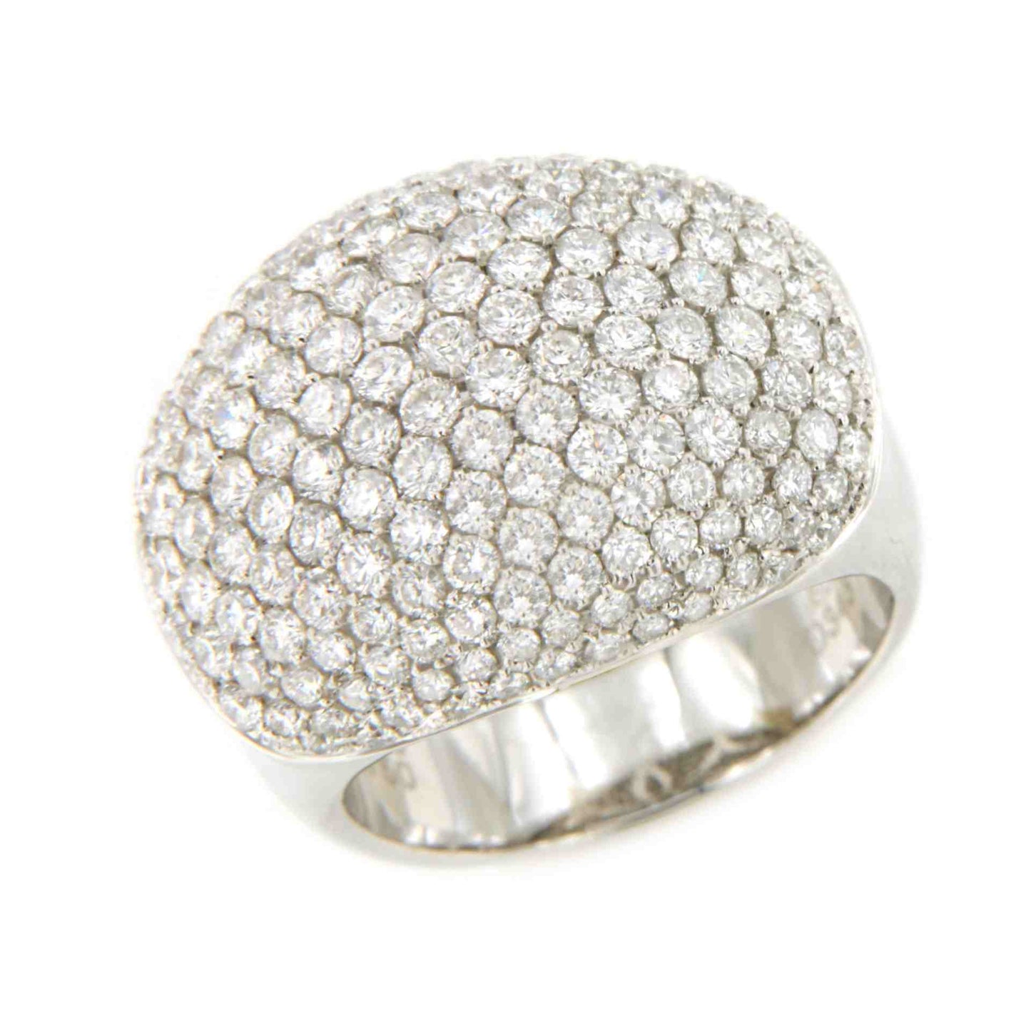 Anillo PALAMOS de oro blanco de 18 ktes con brillantes en pavé.