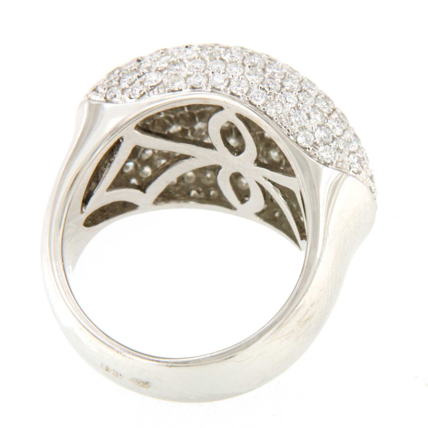Anillo PALAMOS de oro blanco de 18 ktes con brillantes en pavé.