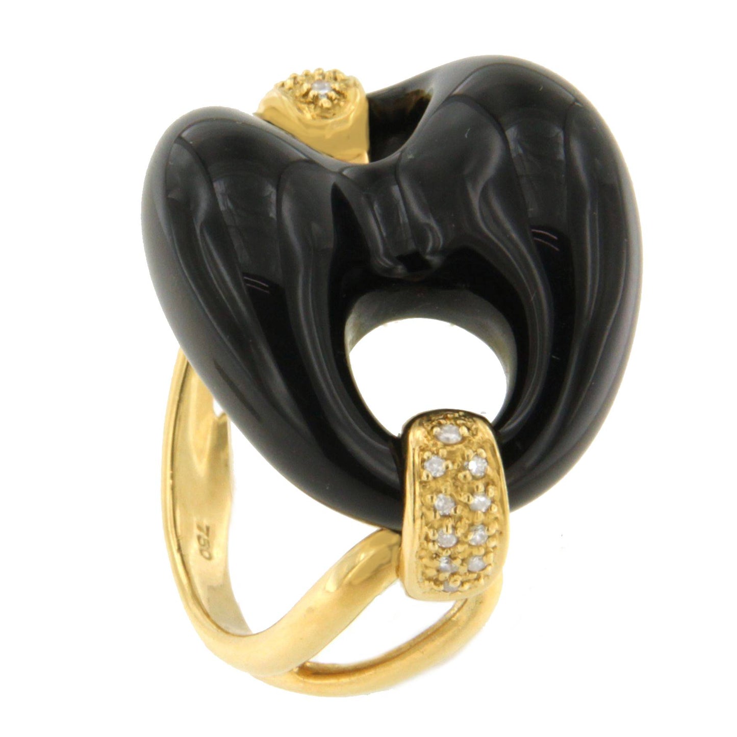 Anillo FIGUERAS en oro amarillo 18 kilates con onix y brillantes.
